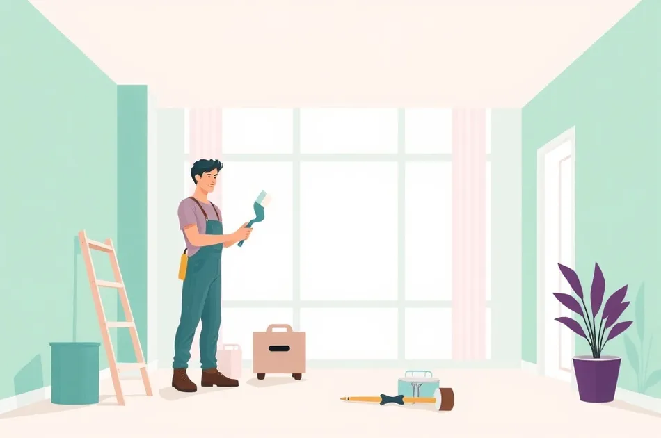 Intérieur rénové après travaux de peinture à Rodez